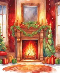 Fireplace Christmas Paint By Number