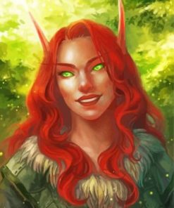 Redhead Blood Elf World of Warcraft Paint By Numbers
