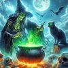 Scary Witches Brew Paint by Number