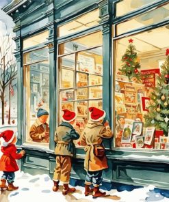 Christmas Toy Store Paint By Number