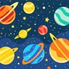 Space Planets Paint by Number