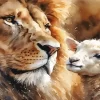 Lion And Lamb Paint by Number