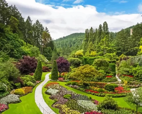 Aesthetic Butchart Gardens Art Paint by Number