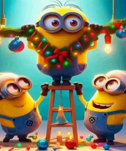 Christmas Minions Celebration Paint by Number