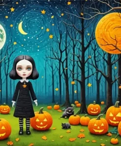 Aesthetic Halloween Girl Paint by Number