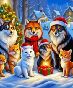 Christmas Animals Paint by Number