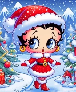 Christmas Betty Boop Art Paint by Number