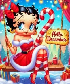 Christmas Betty Boop Paint by Number