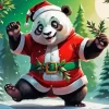 Christmas Panda Paint by Number