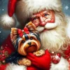 Christmas Santa And Dog Paint by Number