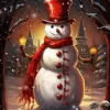 Christmas Snowman Paint by Number