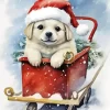 Christmas Snowy Dog Paint by Number