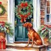 Christmas Vizsla Dog Paint by Number