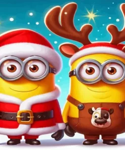 Cute Christmas Minions Paint by Number