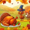 Cute Thanksgiving Art Paint by Number
