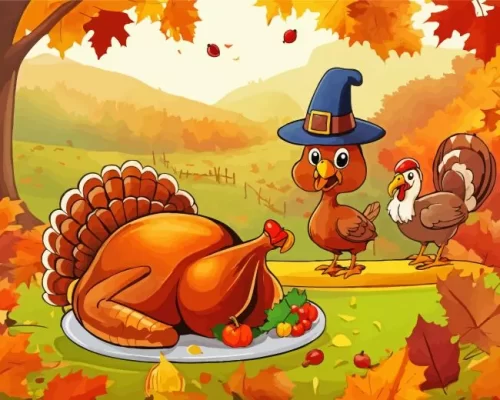 Cute Thanksgiving Art Paint by Number