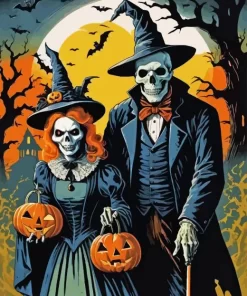 Halloween Couple Paint by Number