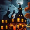 Halloween House Paint by Number