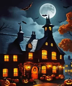 Halloween House Paint by Number