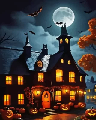 Halloween House Paint by Number