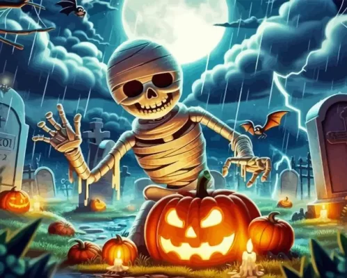 Halloween Mummy Paint by Number