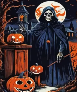 Halloween Skull Paint by Number