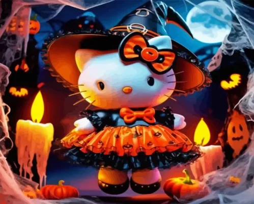 Halloween Hello Kitty Paint by Number
