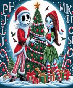 Christmas Jack And Sally Paint by Number