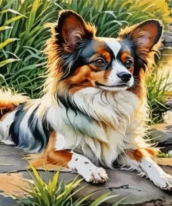 Papillon Puppy Art Paint by Number