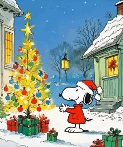 Christmas Snoopy Paint by Number
