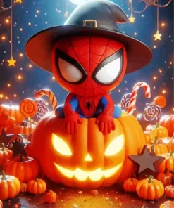 Spiderman Halloween Paint by Number