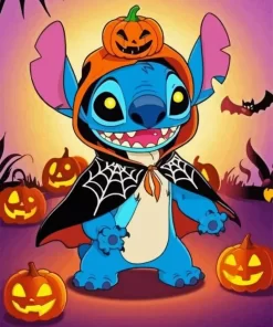 Stitch Halloween Paint by Number