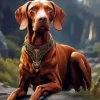 Brown Vizsla Dog Paint by Number