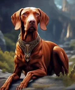 Brown Vizsla Dog Paint by Number