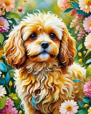 Cavapoo Dog Animal Paint by Number