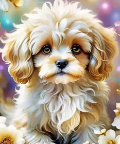 Cute Cavapoo Paint by Number