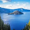 Crater Blue Lake In Oregon Paint by Number