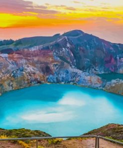 Flores Crater Lake Paint by Number