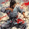 Cool Karate Guy Paint by Number