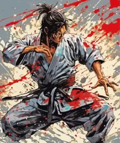 Cool Karate Guy Paint by Number