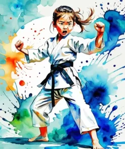Karate Girl Paint by Number