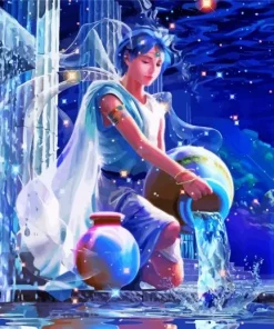 Aquarius Zodiac Girl Paint by Number