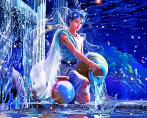 Aquarius Zodiac Girl Paint by Number