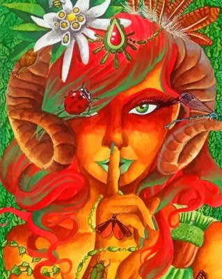 Aries Zodiac Lady Paint by Number