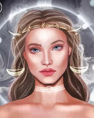 Beautiful Zodiac Libra Lady Paint by Number
