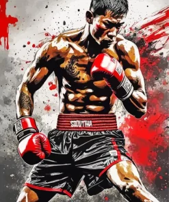 Muay Thai Fighter Paint by Number