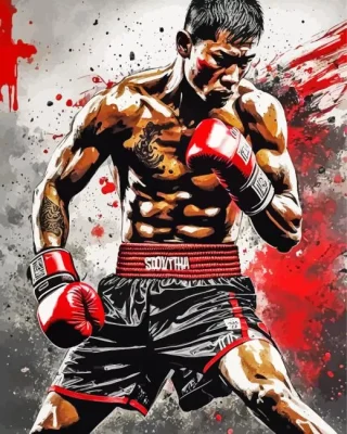 Muay Thai Fighter Paint by Number