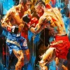 Muay Thai Fighters Paint by Number