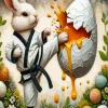 Taekwondo Easter Bunny Paint by Number