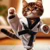 Taekwondo Kitty Paint by Number